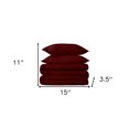 thumbnail image 5 of HomeRoots 528378 11 x 15 x 3.5 in. Burgundy King Size Cotton Blend 650 Thread Count Washable Duvet Cover Set, 5 of 5