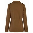 thumbnail image 4 of Women Anorak Jackets Zip Up Snap Buttons Parka Utility Coats Outwear with Pocket Brown XXXL, 4 of 8