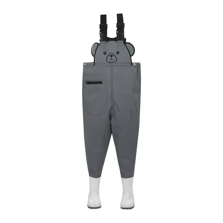 Kids Chest Waders Youth Fishing Waders For Toddler Children Water Proof &  Fishing Waders With Boots 3 Years-4 Years Grey
