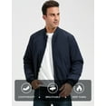 thumbnail image 3 of ULUSERN Men's Jackets-Bomber Jacket Fall Winter Warm Windbreaker Full Zip Casual Padded Coats (M,Navy Blue), 3 of 10