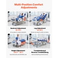 thumbnail image 2 of VEVOR Premium 5 Function Full Electric Hospital Bed, ICU Electric Medical Bed with Trendelenburg & Reverse Trendelenburg and Central Locking System with 5" Casters for Home Hospital, 550LBS Loading, 2 of 9