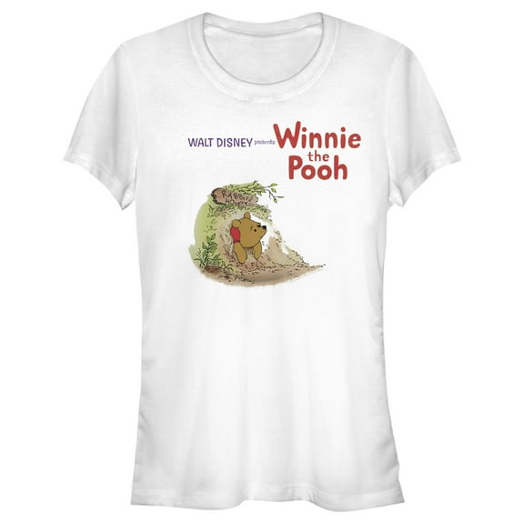 Junior's Winnie the Pooh Stuck in Rabbit's House Graphic Tee White Large