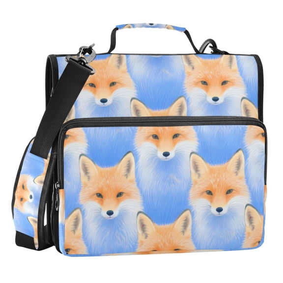 ALAZA Zipper Binder Cute Fox 3 Ring Trapper Keeper File Folder Organizer Bag