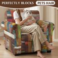 thumbnail image 4 of FUIALDOLG Vintage Multicolor Planked Wood Armchair Cover 2 Piece Individual Cushion Cover Brushed Couch Covers with High Stretch for Living Room, 4 of 8