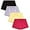 Fuchsia/Black/Lilac/Yellow, variant on Real Love Girls' Active Shorts - 4 Pack Cuffed French Terry Sweat Shorts (Size: 7-16)