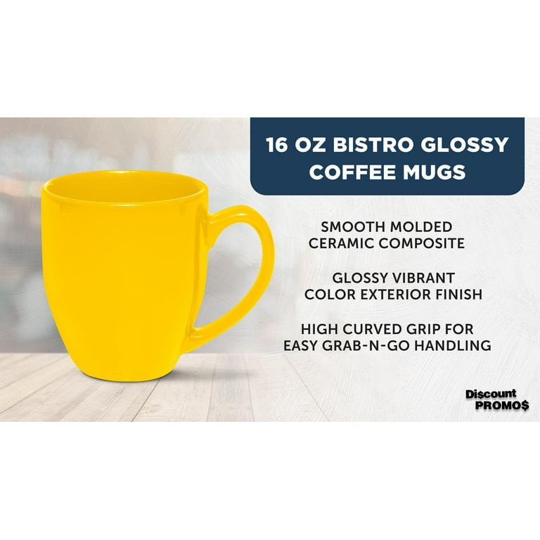Large Coffee Cups 16 oz. Set of 10, Bulk Pack - Perfect for Tea, Espresso,  Cappuccino, Hot Cocoa - Yellow