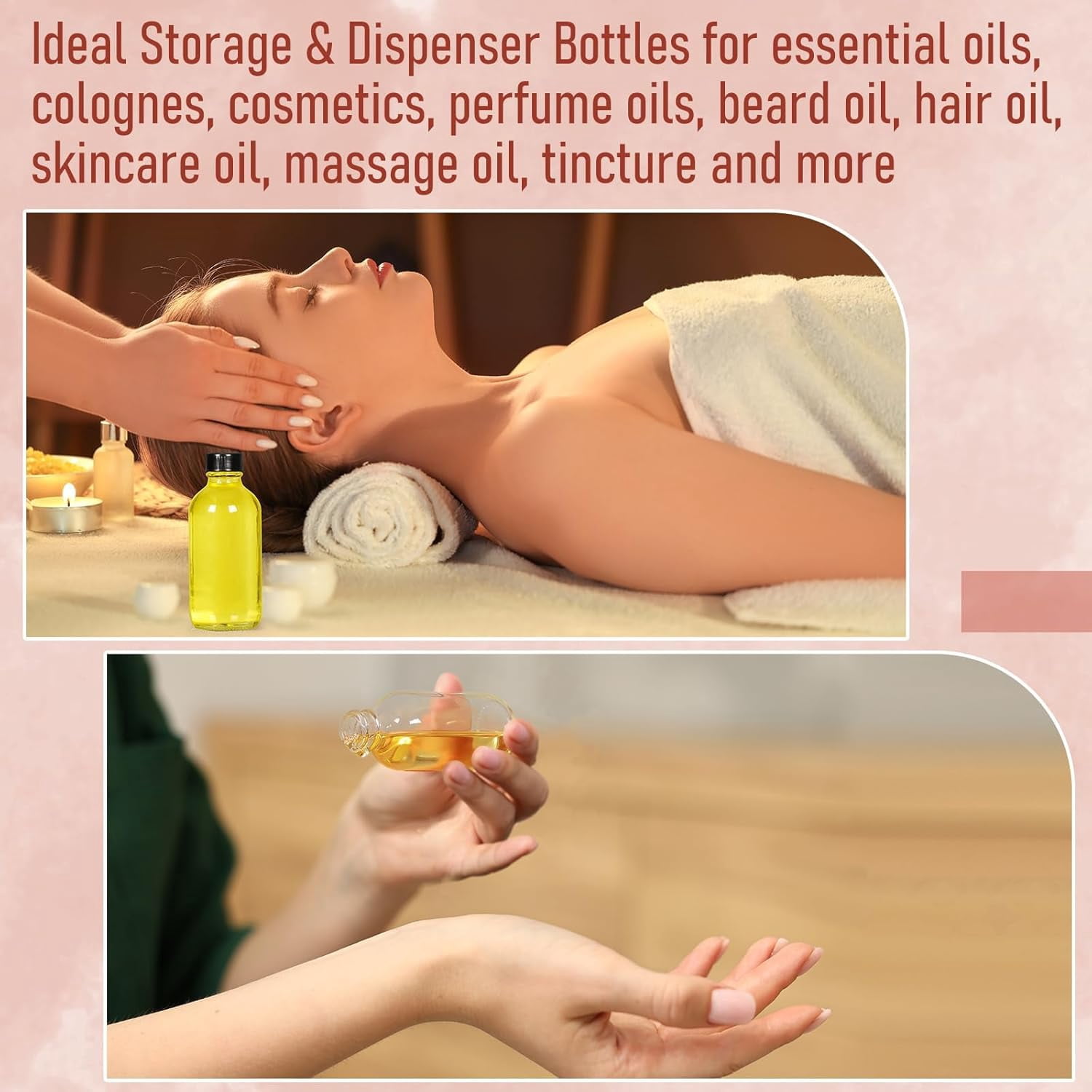 AP 8 Pack, 2 oz Small Clear Glass Bottles w/Lid & 2 Funnels - 60ml Boston Shot Bottles for Health, Immunity, Potion, Wellness, Sample, Ginger, Juice - Mini Personal Care & Beauty Travel Bottle
