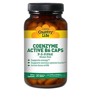 CoEnzyme actif B-6 50 mg par Country Life 30 Capsules
