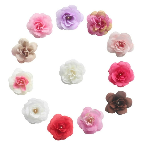 10 Uds. Cabezas de Flores Rosas Artificiales para Manualidades 4cm Multicolor
