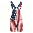 thumbnail image 6 of Tisuna Boys And Girls USA Anniversary 250 Years Overalls Kids American Flag Print Suspender Jumpsuit Pants Loose Fit 4Th Of July Patriotic Romper Red Size 10-11 Years, 6 of 6