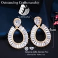 thumbnail image 4 of Light Blue Purple CZ Women Round Dangle Drop Earrings 925 Silver Fashion Jewelry, 4 of 9