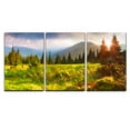 thumbnail image 2 of wall26 - 3 Piece Canvas Wall Art - Digital Artwork in Watercolor Painting Style. Beautiful Summer Sunrise in The Mountains. - Modern Home Art Stretched and Framed Ready to Hang - 16"x24"x3, 2 of 4