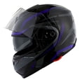 thumbnail image 1 of 1Storm Motorcycle Street Bike Modular/Flip up Dual Visor/Sun Shield Full Face Helmet HG339 Storm Tron Purple, 1 of 7