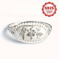 thumbnail image 3 of Rhodium Plated 925 Sterling Silver Elegant Bohemian Engraved Floral Ring for Women | Vintage Style, Daily & Party Occasion,-Size 8, 3 of 6