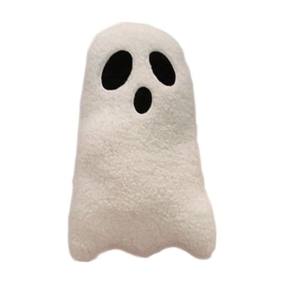 11in Cute Halloween Ghost Plush Pillow White Ghost Plush Toy Sofa Pillow Halloween Decoration Home Furnishings Cushion Cover Cotton Doll