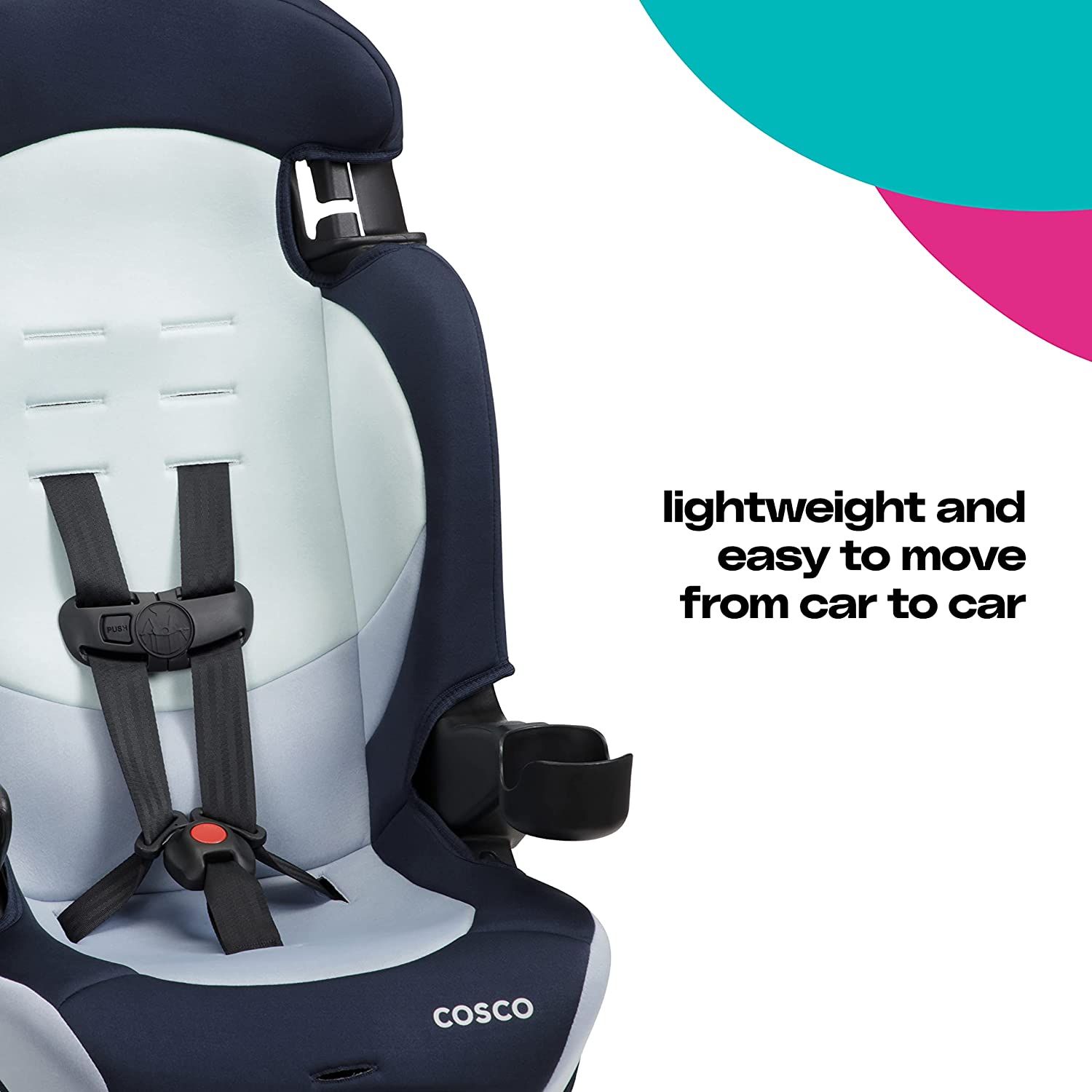 Cosco Finale DX 2-in-1 Booster Car Seat, Rainbow, Toddler - image 2 of 8