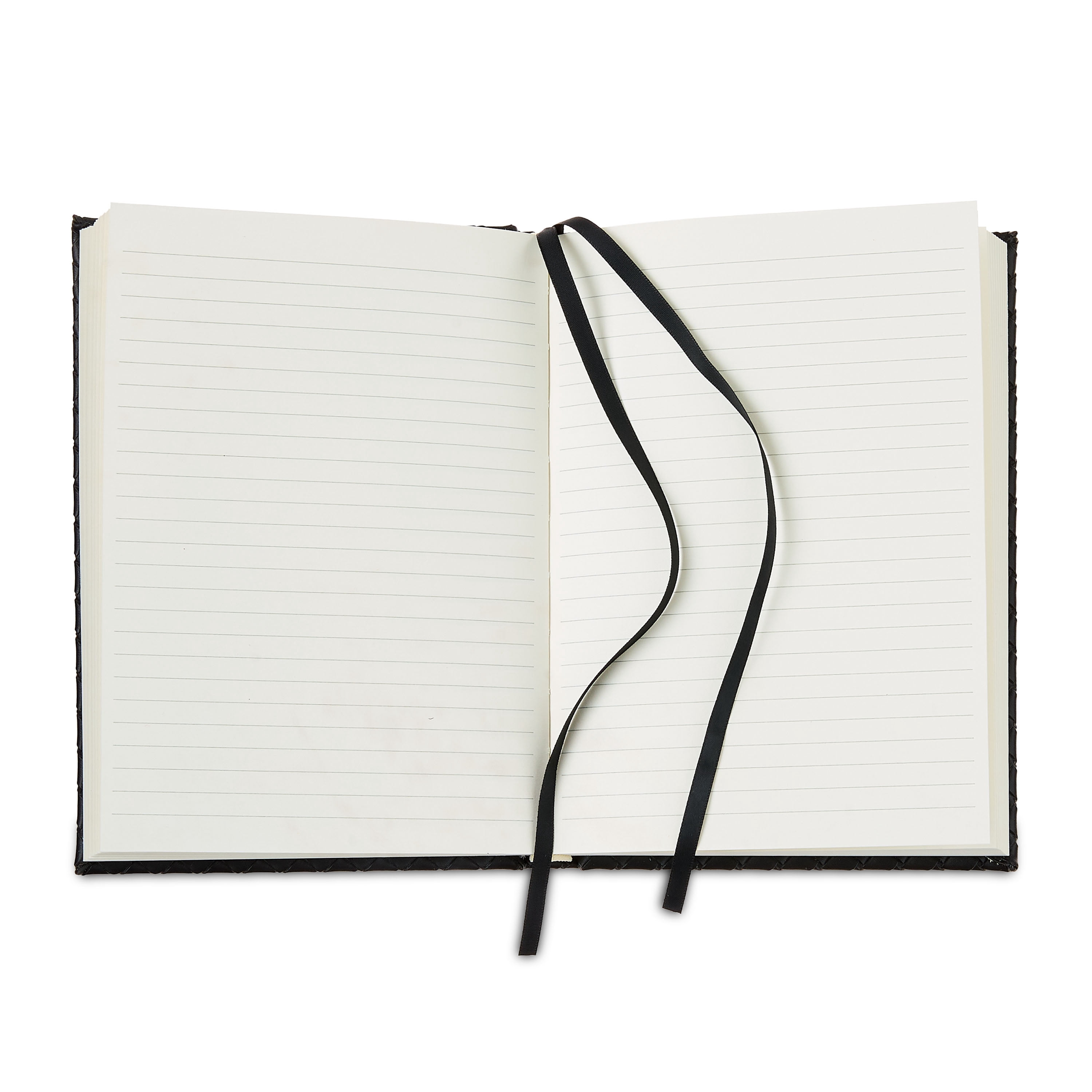 Pen+Gear Woven Simulated Leather Journal, Black, 8.37" x 5.87", 256 Lined Pages