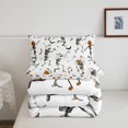 thumbnail image 5 of Feelyou Cartoon Skeleton Full Size Comforter Sets, Happy Halloween Pumpkin Bedding Comforter Set, White, Halloween Reversible, 3-Piece, 1 Comforter and 2 Pillowcases, 5 of 7