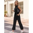 thumbnail image 4 of MOYIKO 2 Piece Sets for Women Casual Summer Outfits Sleeveless Tops and Wide Leg Pants with Pockets Travel Vacation Lounge Sets, 4 of 7