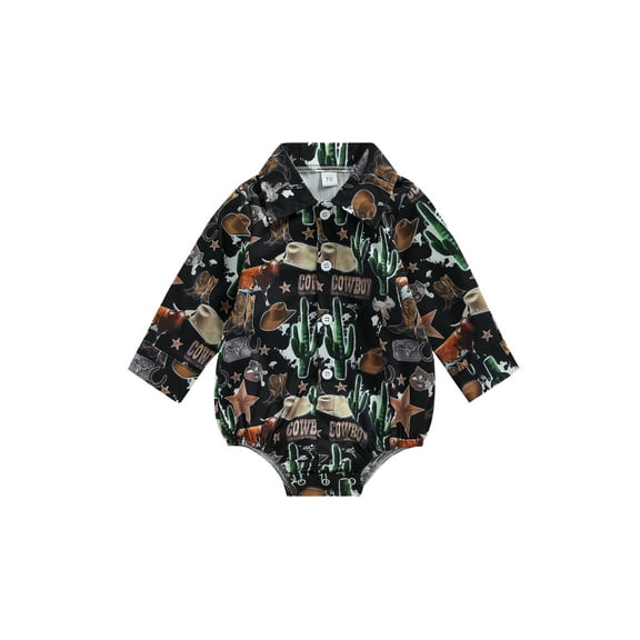 Bagilaanoe Toddler Baby Boy Rompers Shirt Print Long Sleeve Bodysuits 3M 6M 12M 18M 24M 3T Kids Casual One Piece Short Jumpsuit
