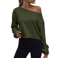 thumbnail image 2 of Msgweeeg Off-Shoulder Pullover Sweatshirt, Lightweight, Women's S-XXXL, 2 of 8