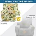 thumbnail image 4 of Xixirimido Vintage Lemon & Floral Recliner Chair Cover, 4-Pieces Stretch Recliner Covers for Recliner Chair Soft Reclining Chair Slipcover Furniture Protector for Pets Kids, 4 of 8