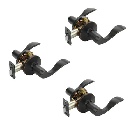 Rusticware Oil Rubbed Bronze - Dynasty Hardware HER-82-12P Heritage Lever Passage Set, Aged Oil Rubbed Bronze, Contractor Pack (3 Pack)