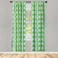 thumbnail image 3 of Ambesonne Grunge Curtains, Geometric Oval Shapes, Pair of 28"x95", Apple Green Turquoise, 3 of 5