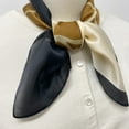 thumbnail image 5 of Wrapables Satin Neckerchief Square Scarf 26.5 x 26.5 Inches, Brown Lilies, 5 of 6
