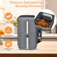 thumbnail image 3 of 2 Pack Silicone Splash Guard for Ninja SL401/400 Airfryer, Reusable Heat Resistant Oil Splatter Mat with Secure Lock Tabs & Easy-Lift Handle, Ninja Crispi Air Fryer Protector Accessory, 3 of 7