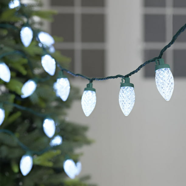 Holiday Time 400-Count Cool White Diamond-Cut C9 LED Christmas Lights, 238 Feet