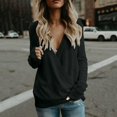 thumbnail image 1 of MKLEKYY Womens Sweaters Fall Womens 2024 Deep V Neck Wrap Sweaters Long Sleeve Front Loose Knitted Pullover Fall Winter Tops, 1 of 4