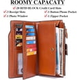 thumbnail image 2 of Large leather wallet for women, large wallet with many compartments, 2 of 5