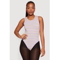 thumbnail image 2 of Women's Striped Sleeveless Thong Bodysuit, 2 of 4