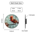 thumbnail image 2 of Hoease 10 Inch Silent Wall Clock, Red Cardinal Bird Decorative Wall Clock, Battery Operated Non-Ticking Round Clock for Living Room Bedroom Office Home Decor, 2 of 10