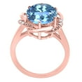 thumbnail image 4 of Mauli Jewels Women's 4.53 Carat Blue Topaz and Diamond Flower Ring in 10K Rose Gold, 4 of 6