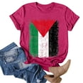thumbnail image 2 of adviicd Hauts pour Femmes Hauts Décontractés pour Femmes Col Rond Manches Courtes T-Shirts Mode Été Coupe Ample Chemises Rose Vif, 2 of 5