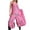 Hot Pink, variant on Wancir Womens Fashion Summer Flower Button Pocket Printing Jumpsuits Pants Jumpsuit