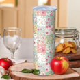 thumbnail image 2 of Pioneer Flower Floral Print Pattern 20oz Skinny Tumbler with Straw & Lid, Double Wall Vacuum Insulated Cup, Leak-Proof, Cup Holder Friendly, Hot 6H Cold 12H, 2 of 6