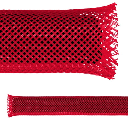 Electriduct 1 PET Expandable Braided Sleeving - 50 Total Feet - Red