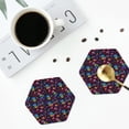 thumbnail image 4 of Yiaed mushroom colorful Skull Print Leather Coasters for Drinks - Cup Coasters Coffee Table Kitchen Table Bar, Home & Office Gifts Handmade Drink Coasters-Hexagon, 4 of 6