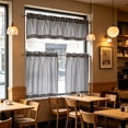 thumbnail image 1 of Cortinas de cocina, juego de 3 piezas, pequeño valance y niveles de cafetería, ventana semitransparente con filtración de calor, ventana aislante de calor para sótano y barra de café, 1 of 6