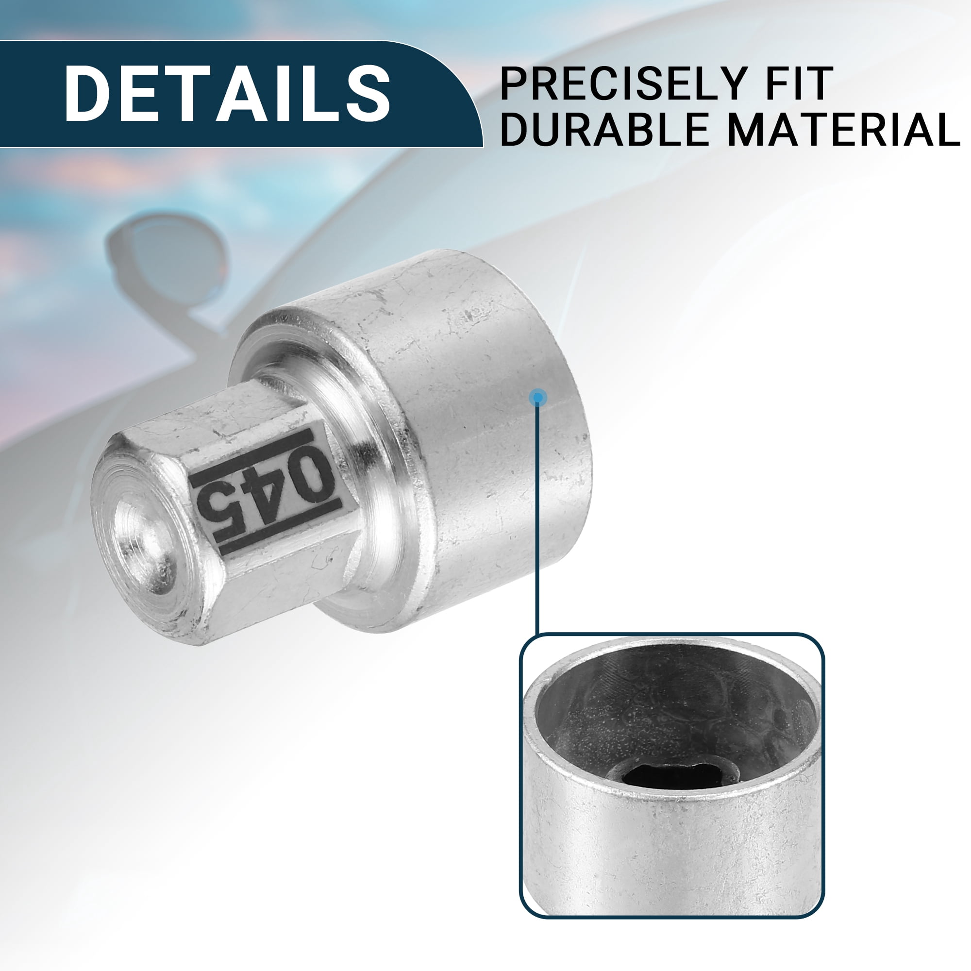 Unique Bargains 2Pcs Anti-Theft Wheel Lock Lug Nut with Protector Socket Type 045