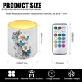 thumbnail image 7 of Kuiaobaty 4 Packs Flickering Flameless LED Battery Candles Daisy Flower Butterfly Pattern Waterproof Pillar Fake Candles with Colored Light Remote for Wedding Beach Party Decor, 7 of 7
