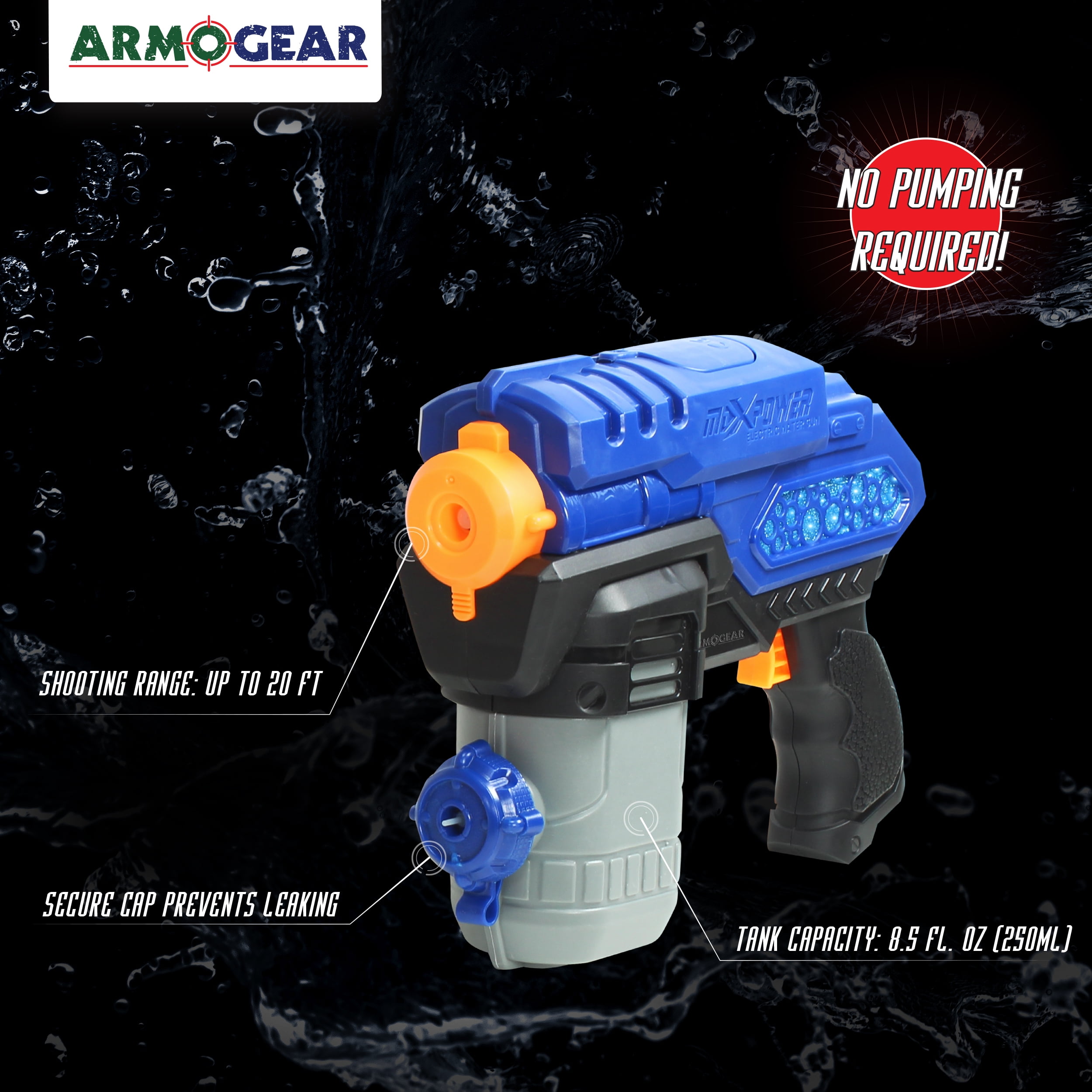 ArmoGear Electric Water Gun | 2 Pack Battery Operated Super Water Pistol  Soaker 20 Ft Shooting Range | Automatic Squirt Guns for Kids & Adults |  Summer Water Toy for Kids Ages 8 + - Walmart.com