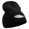 thumbnail image 4 of Bass Embroidered 8 inch Acrylic Short Beanie - Black OSFM, 4 of 5