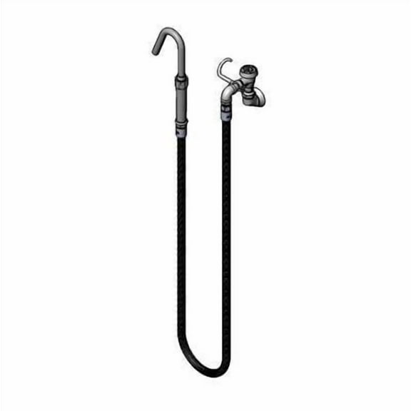 TS Brass B-0601 Pot Filler Wall Mount Vacuum Breaker Stainless Steel Hose Self Closing Hook Nozzle