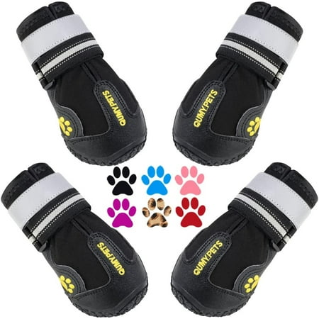 Dog Shoes for Large Dogs  Medium Dog Boots Paw Protectors for Winter Snowy Day  Summer Hot Pavement  Water-Resistant in Rainy Weather  Outdoor Walking  Indoor Hardfloors Skid-Resistant Sole