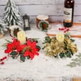 thumbnail image 7 of 2PCS Christmas Candle Holders Rings Wreath, Candle Ring Wreath for Xmas Table Decorations Gold, 7 of 7