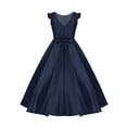 thumbnail image 3 of iEFiEL Flower Girls Bridesmaid Flower Dress Fly Sleeves V Back Satin Birthday Party Dress, 3 of 7